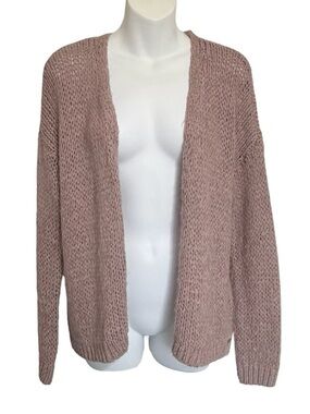 Abercrombie & Fitch Dusty Rose Open-Front Knit Cardigan